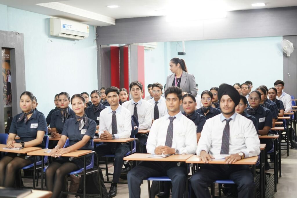 Students attending a training session